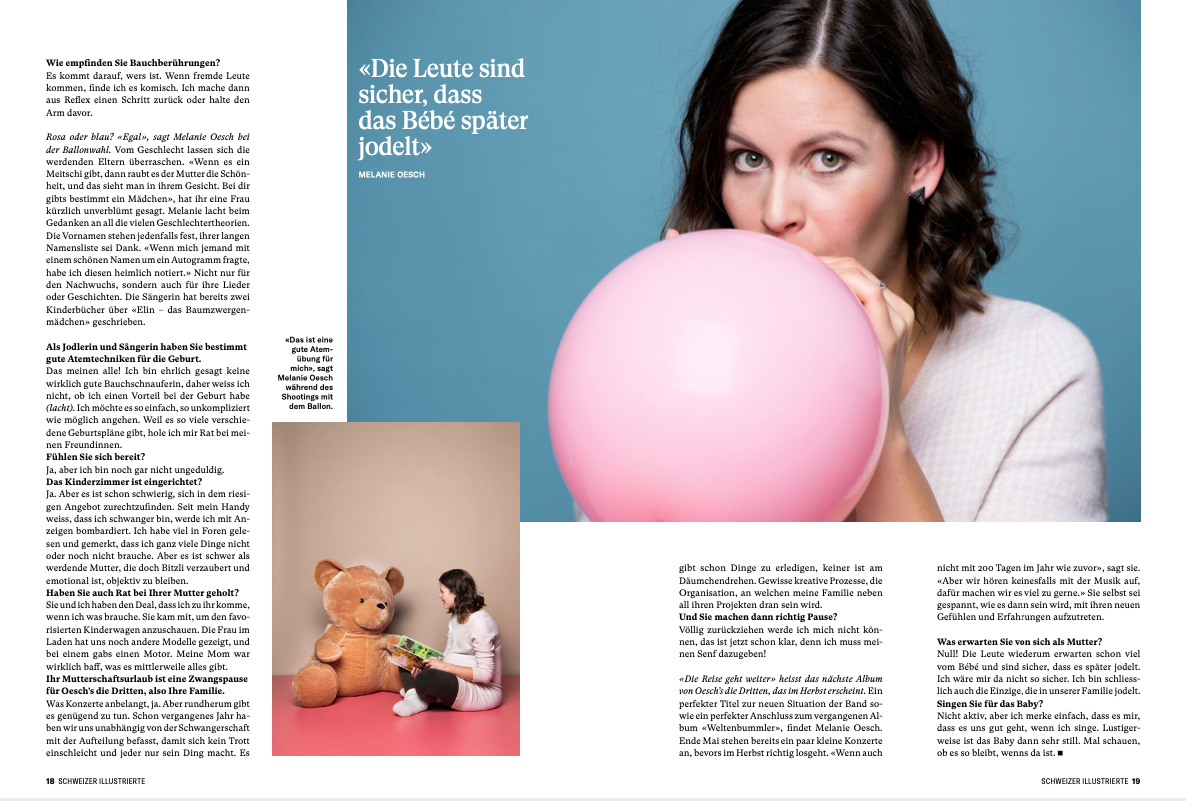Neue Arbeit von Letizia für Schweizer Illustrierte mit Melanie Oesch